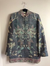 Shibumi Luxurious Cashmere and silk Long Line Nehru Occasion Jacket coat Size 14