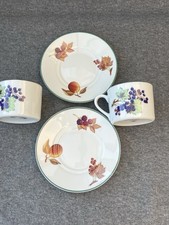 Royal Worcester Evesham Porcelain - 2  X Cups & Saucers excellent condition 