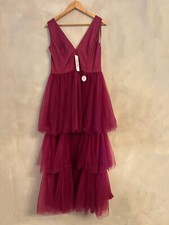 CHI CHI V Neck Tirered Tulle Dip Hem Dress Size UK 16 New with Tags - RRP = £95