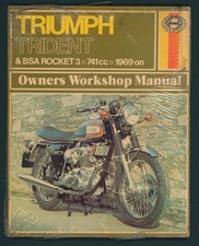 BSA Rocket-3 Triumph Trident 750 Haynes (1975) Manual T150 A75 T160 Meriden FW19
