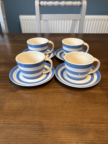 Green cornishware 4x cups - t,