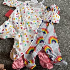 Next 3 Pack Baby grow Rainbows