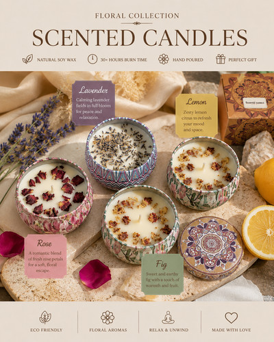 Scented soy wax candle - scented,