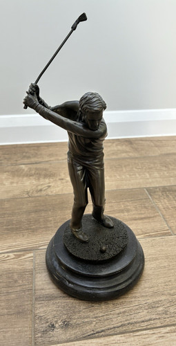 Bronze figure golfer on - bronze,