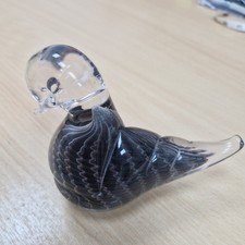 Vintage Marcolin Art Glass Duck Paperweight - please read description