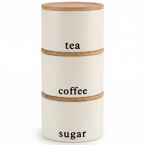 Tea coffee sugar canisters set - tea,