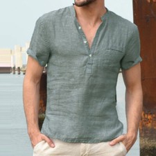 Men Grandad Casual Shirts