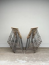 12 Available - Vintage Stacking School Lab Stools - Cafe Bar Restaurant