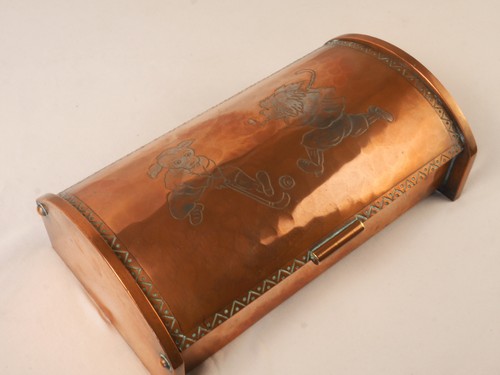 Copper and pewter box - ,, &