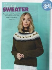 KATRIN Colour Yoke  Sweater - Knitting Pattern - DEBBIE BLISS CASHMERINO ARAN