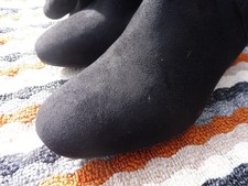 New Principles black sock boot, side zip, block heel 3/36