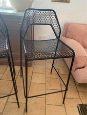 Pair Of Heals Blu Dot stools, Black, Metal