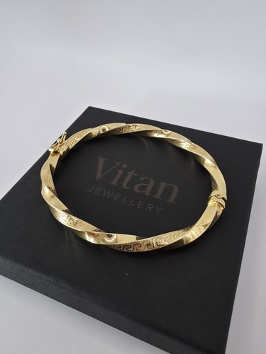 9ct gold hinged twist - gold, greek