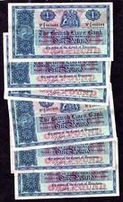 (041225+3). Scotland. British Linen Bank. 6 x £1.   Good Value Lot. DY22942