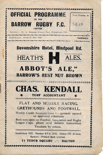 Rugby league programme - programme,