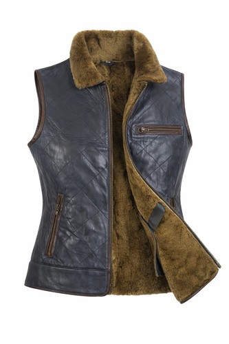 Shearling vest women - shearling,