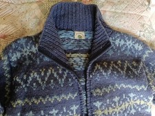 Hand Knitted Vintage Pachamama Cardigan Jacket Large. 100 % Wool
