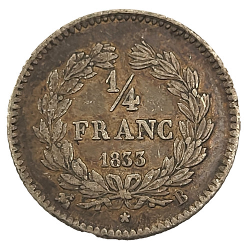 France 1833 silver 4 franc - france, 1/4