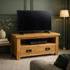 Oak TV Unit with 1 Drawer –