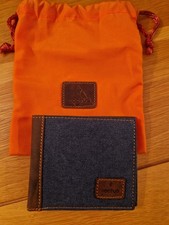 CACTUS Bi-Fold Canvas Wallet With Leather Trim And RFID Protection 