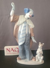 Nao By Lladro Vintage Stunning Figurine Circus Clown With Dog