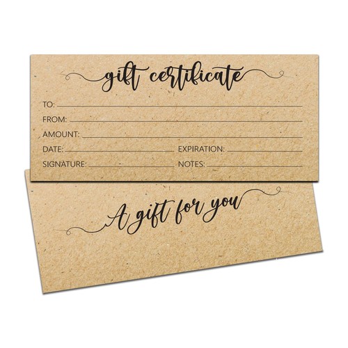 Blank gift certificates for - gift,