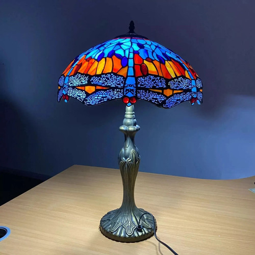 Blue dragonfly tiffany table - tiffany,