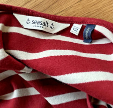 Sea salt seasalt stripy  top topper tunic size 12 red &cream ladies women’s