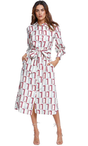 Leo lin linen retro print - retro,