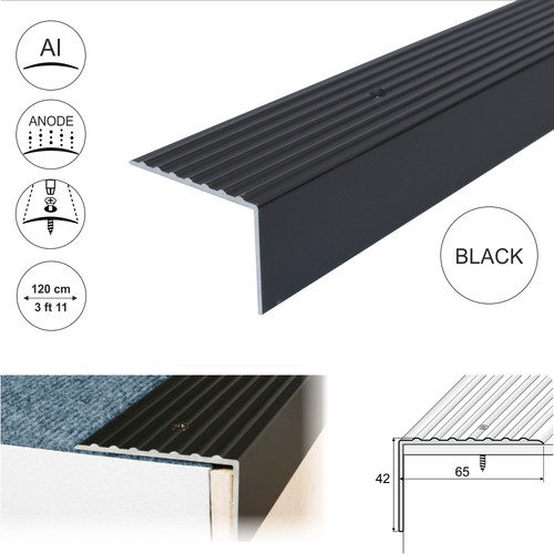 Aluminium stair nosing - 1.2m,