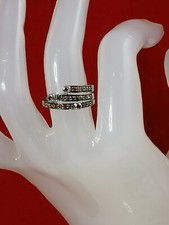 SALE £55 OFF Cognac Diamond 9K Carat White Gold Band Ring - 0.29 cts Size L (5¾)