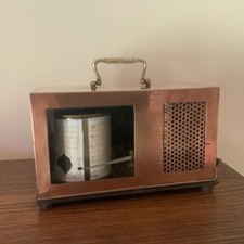 Antique SHORT & MASON London 7day STORMOGRAPH  thermograph in Copper CASE Rare!