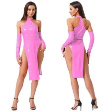 UK Women's Halter High Slit