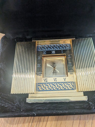 Miniature brass clock with - miniature,
