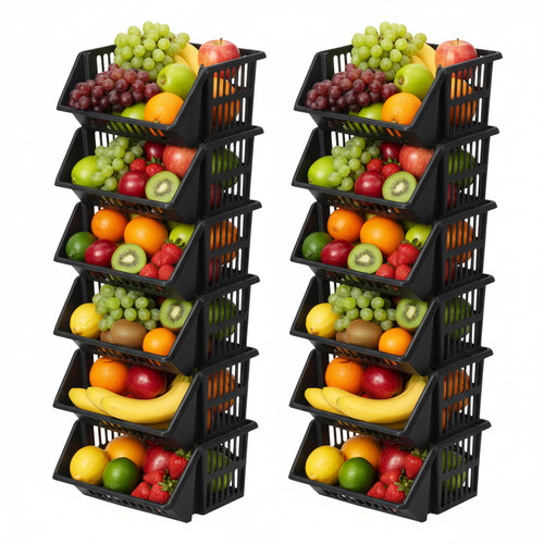 35cm black plastic stacking - plastic,