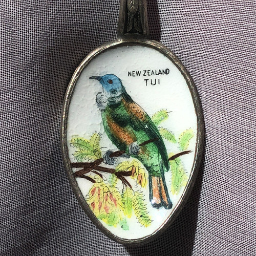 Enamel picture bowl - bowl, spoon