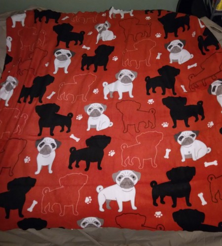 Fleece throw pug dogs - 56,