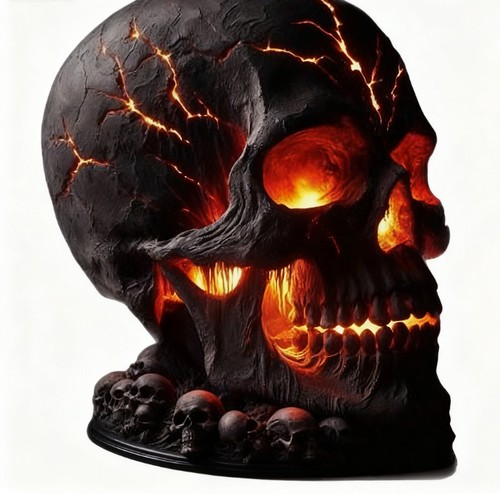 Halloween lava stone skull - halloween,
