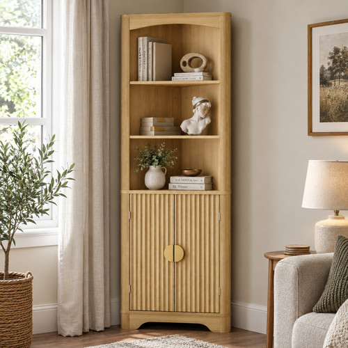 Corner storage cabinet oak - corner,