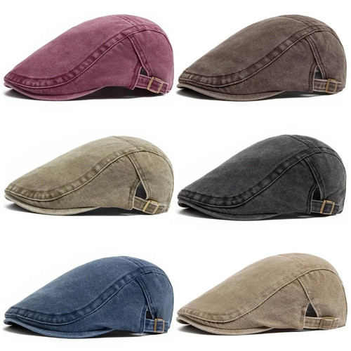 Men flat cap - men, washed