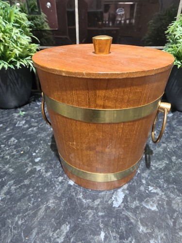 Wooden ice bucket vintage - wooden,