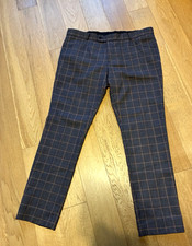 Men's Trousers 1960s Mod-style. Jump The Gun. 40. Slim fit. Brown/Blue check VGC