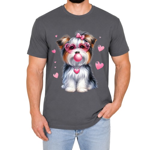 Cute yorkie puppy mens shirt - cute, t-shirt