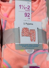Rainbows Velour Fleece Pyjama Set Girls Ages 1.5-8 Years