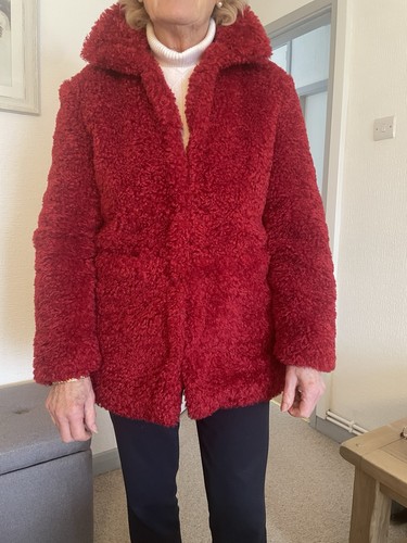 Bnwot deep red faux - faux, lamb