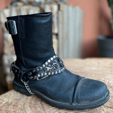 Western boot strap biker punk
