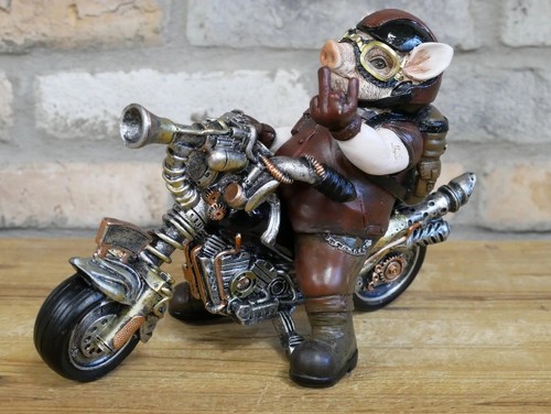 Pig motorbike ornament - pig, on