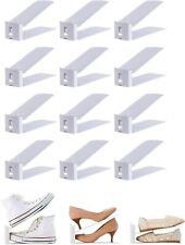 12x Shoe Slots Organizer Wardrobe Stacker Space Saver Rack Holder Adjustable UK