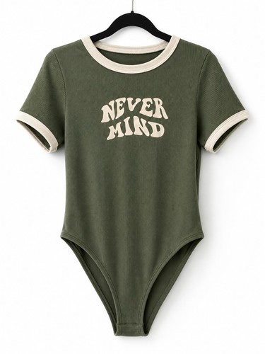 Shein khaki ribbed - ribbed, bodysuit