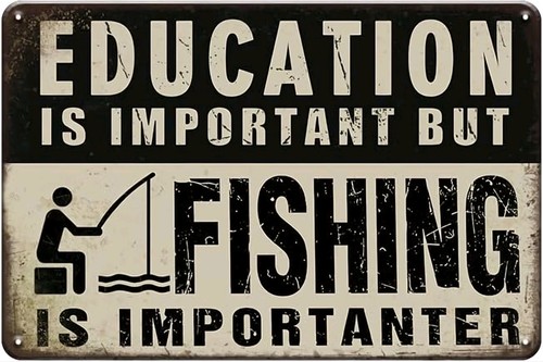 Metal wall sign fishing - wall, a4